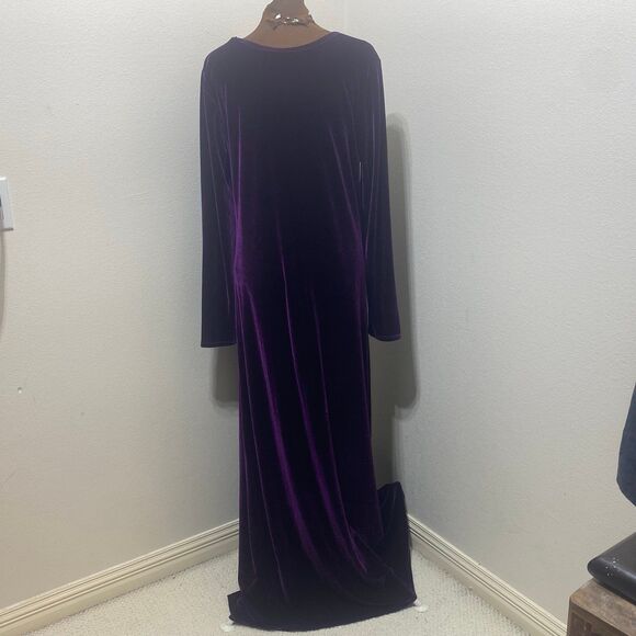 Soft Surroundings Santiago Stretch Purple Velvet Maxi Dress Size Tall XL - Picture 6 of 11
